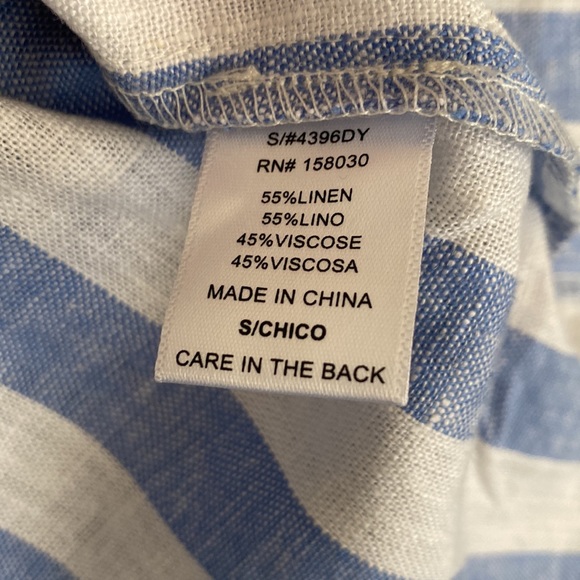 Daisies Blue White Striped Button Down Dress Size S - Picture 7 of 7